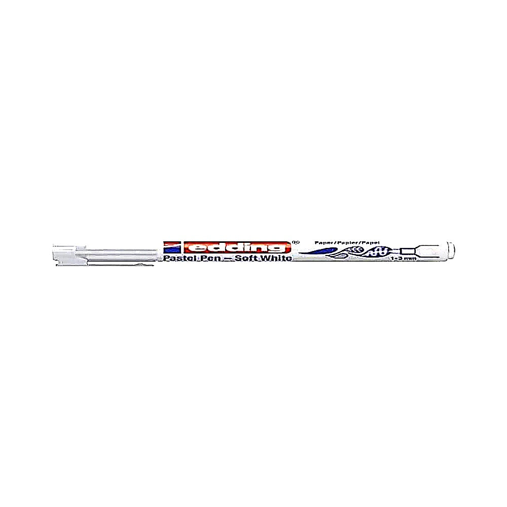 Edding 1500 Pastellstift weiß, Rundspitze 1–3mm, Fasermaler Pastellfarben