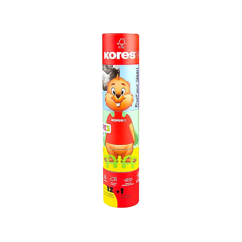 Kores Jumbo Twist Turn Buntstifte 12 Farben FSC-Holz dreieckig Spitzer