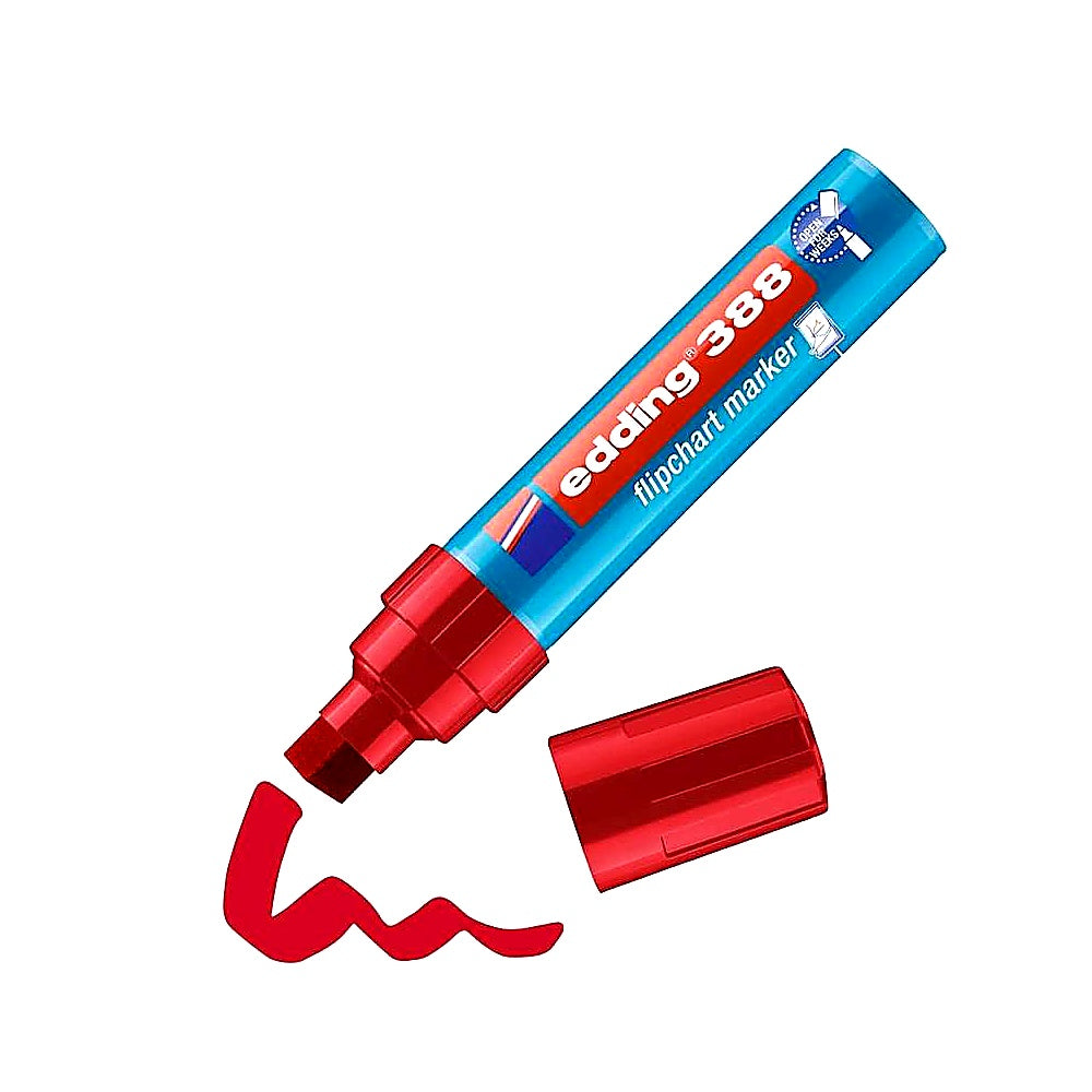 Edding 388 Flipchart-Marker, Keilspitze 4–12mm, farbintensiv, trocknet nicht aus