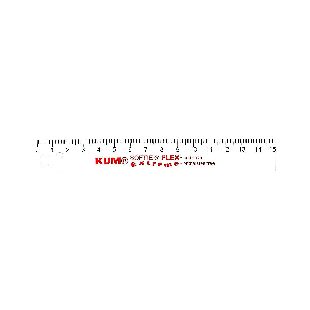 KUM Lineal Kunststoff Softie Flex 15cm flexibel transparent für Schule Büro