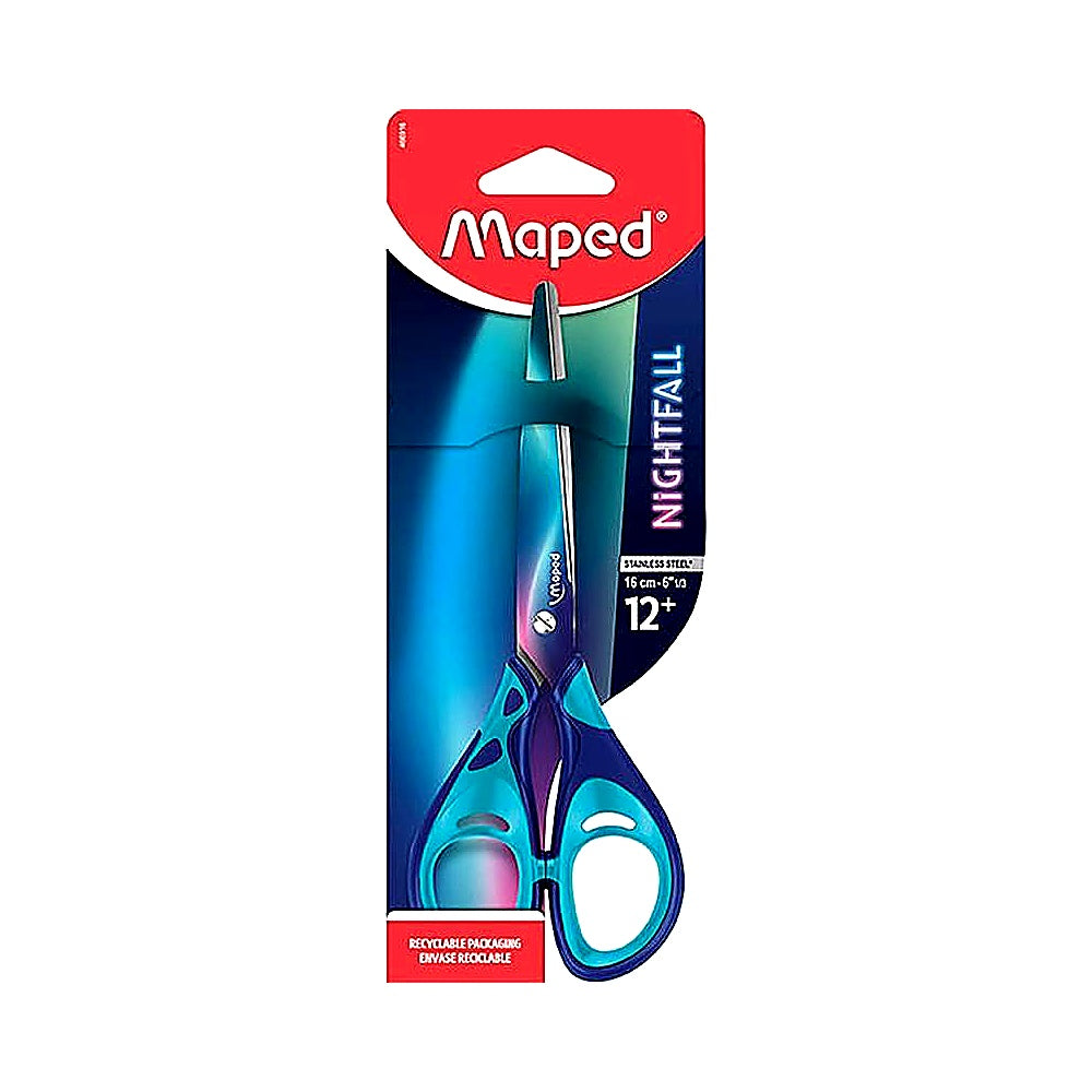 Maped Schulschere NIGHTFALL TEENS 16 cm spitz blau robust ergonomisch Schule