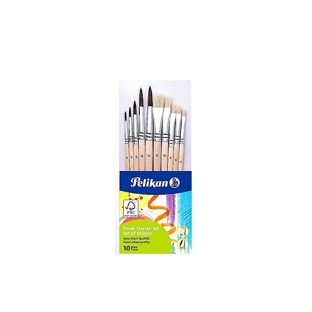 Pelikan Pinsel Starter-Set 5 Haarpinsel 5 Borstenpinsel Schule Basteln