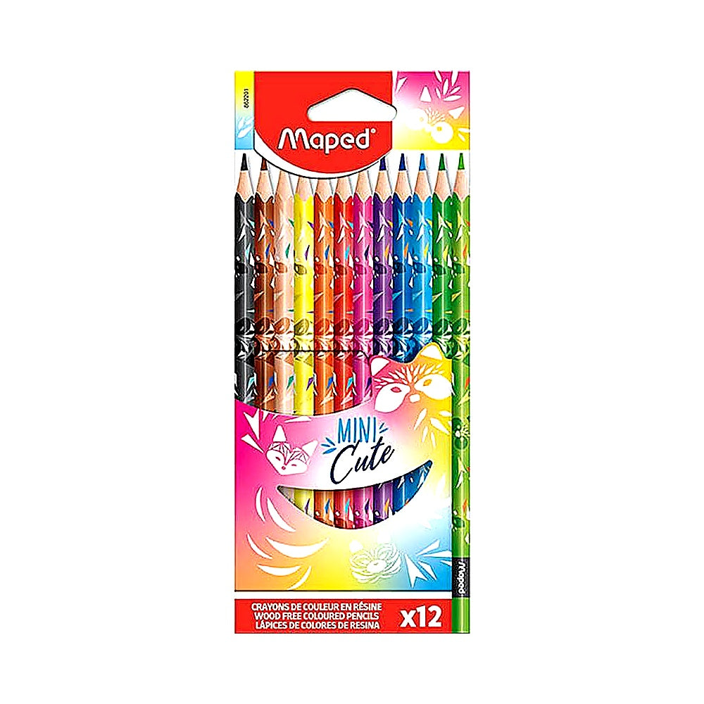 Maped ergonomische Drei-Kant-Buntstifte MINI CUTE 12 Stifte für kleine Kinder