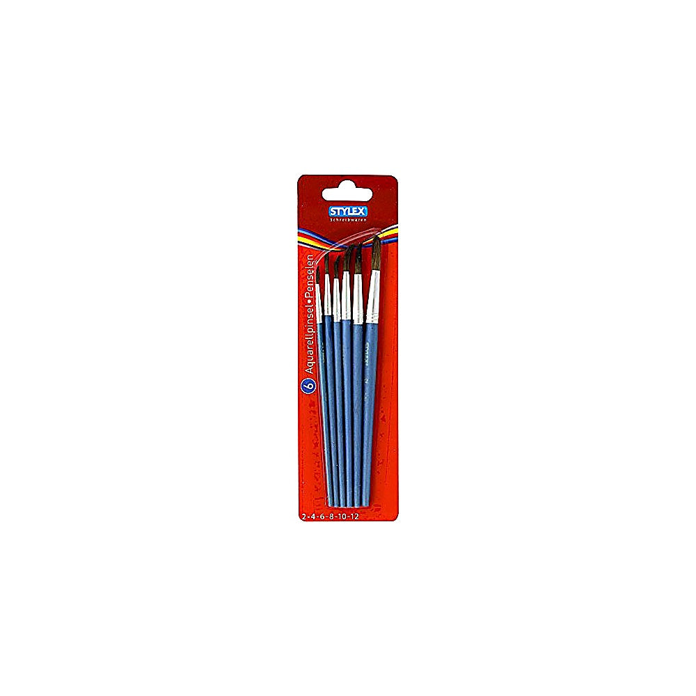 Stylex Aquarellpinsel Größe 2 4 6 8 10 12 6 Stück Set Malpinsel