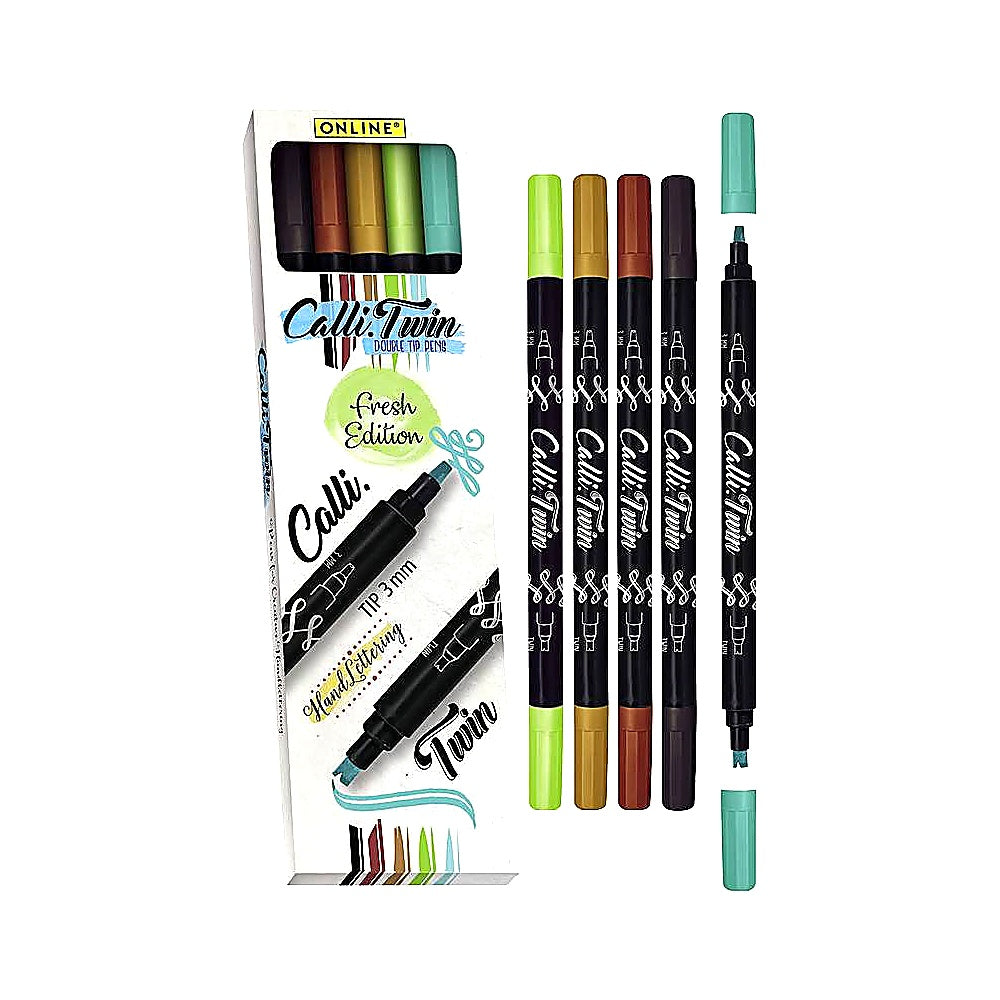 Online Calli Twin Fresh Double Line Pen 5er Set für kreative Doppellinien-Effekte