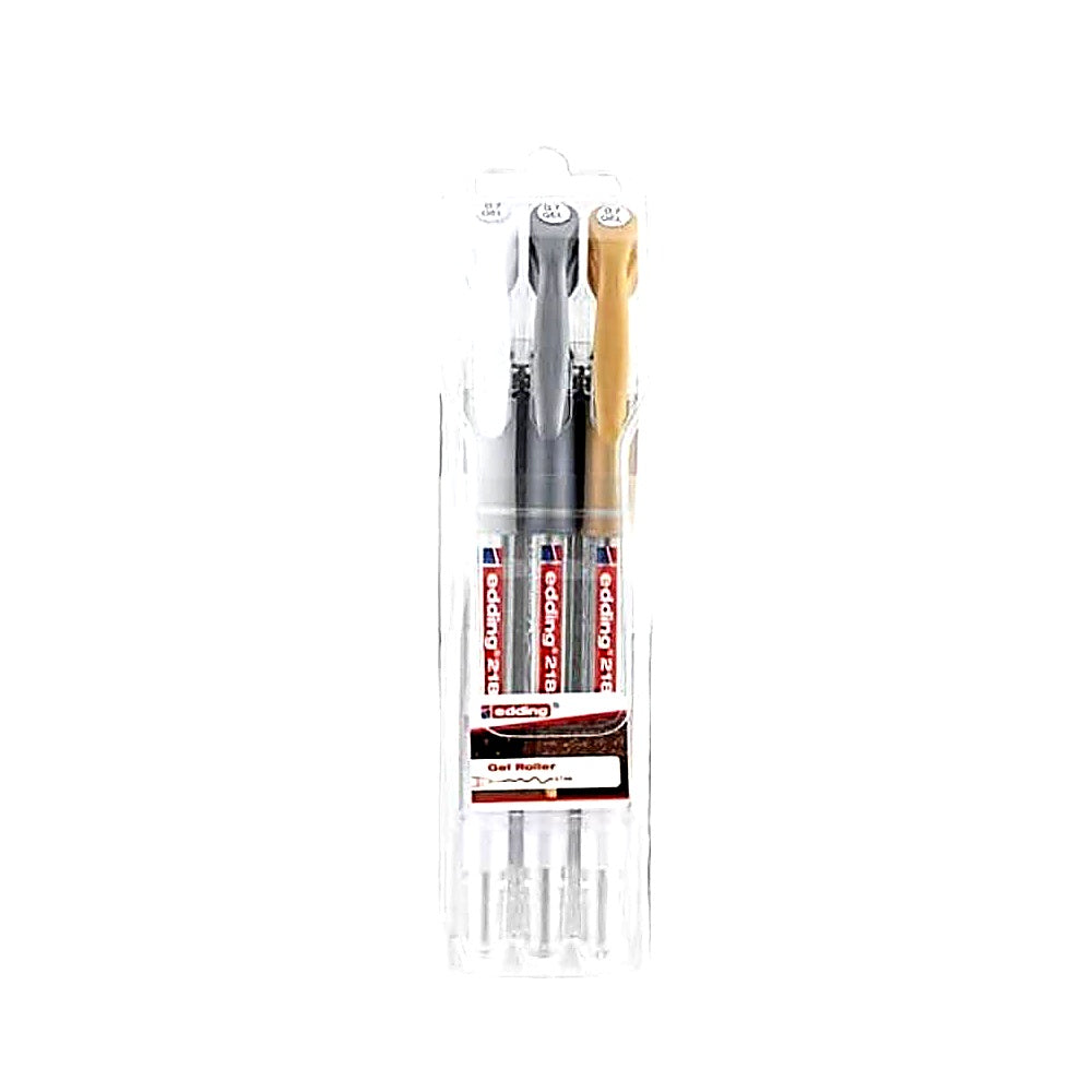 Edding Set 2185 Gelroller 3er weiß gold silber, Gelschreiber Bulletjournal