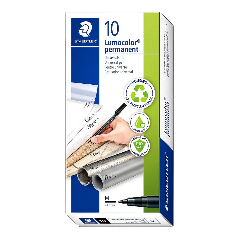 Staedtler Lumocolor Folienstift permanent 10er Set M Folien Overhead