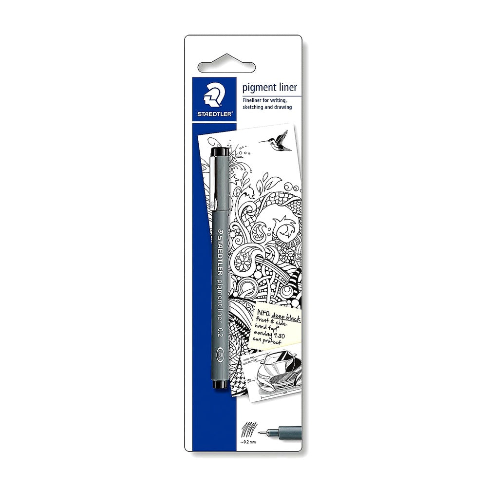 STAEDTLER schwarzer pigment liner Linienbreite 0 2 mm dokumentenechte