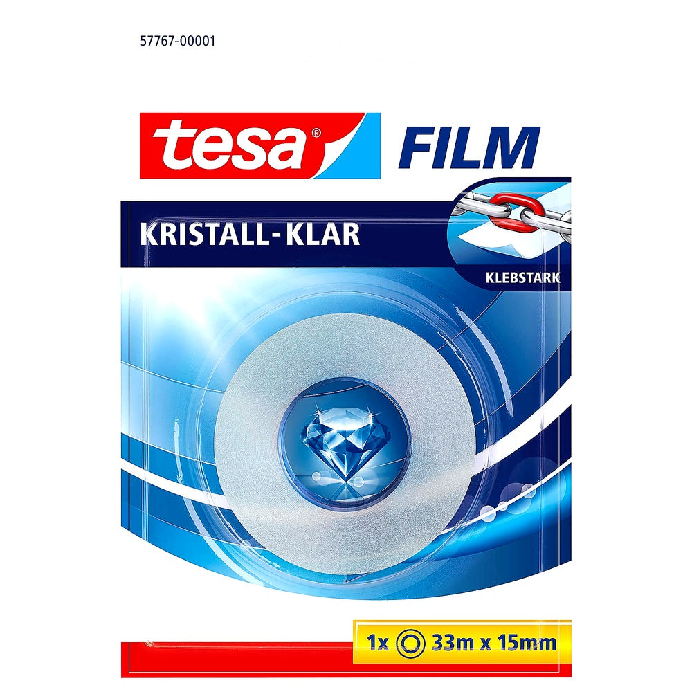 tesa tesafilm kristall-klar - Hochtransparentes alterungsbeständiges Klebeband