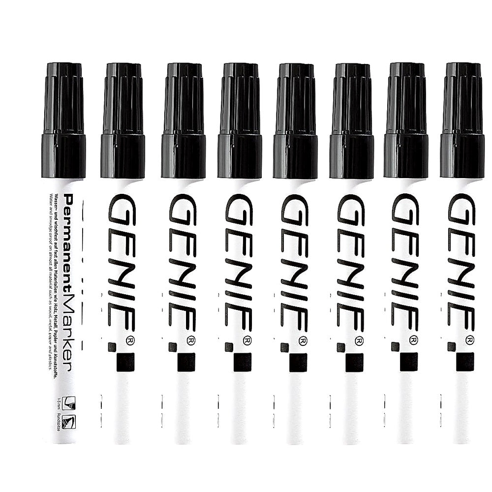 Genie 12592 Permanent Marker (mit 1-3 mm Rundspitze Metallschaft) 8er Pack;