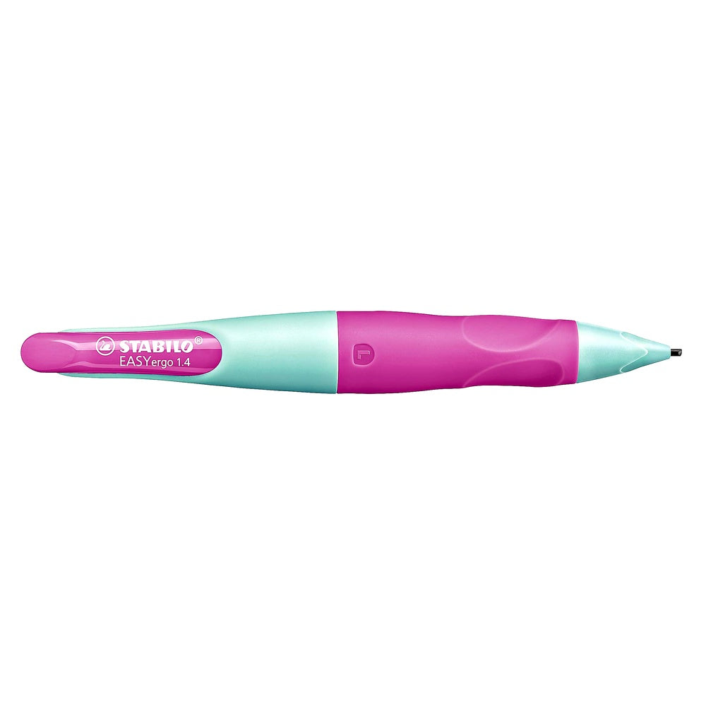 STABILO EASYergo Druckbleistift 1.4 HB türkis neonpink inkl 3 Minen linkshänder