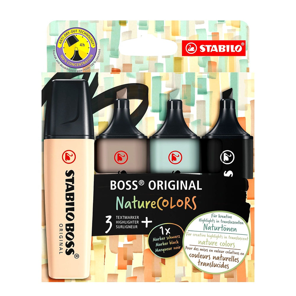 STABILO - Textmarker - BOSS ORIGINAL NatureCOLORS - 4er Pack - beige warmgrau
