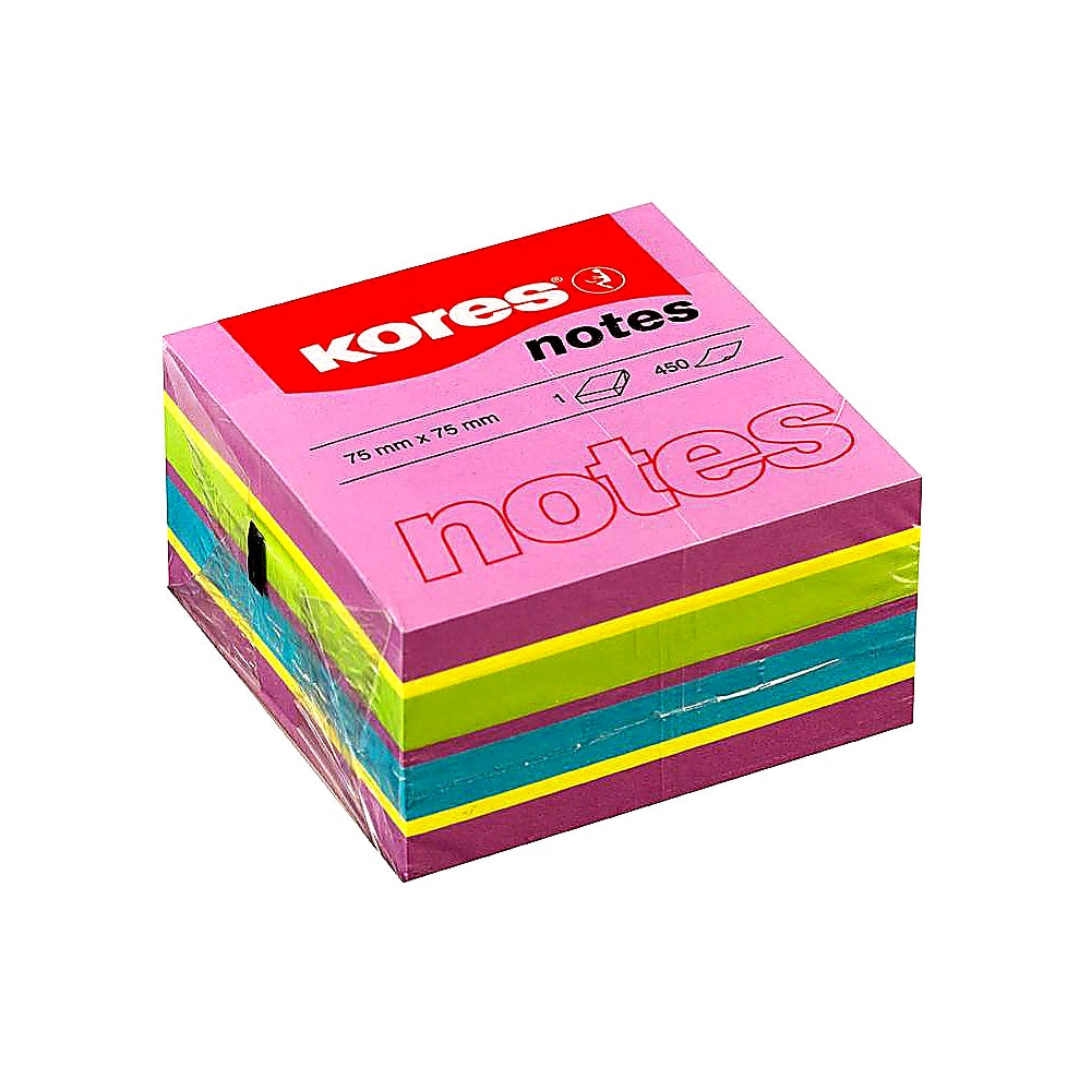 Kores Haftnotizen Würfel Frühling 75x75mm 450 Blatt 4 Farben