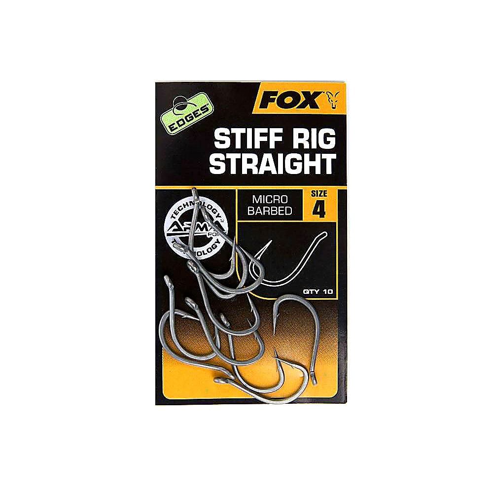 Fox Edges Arma Point Stiff Rig Straight Gr.6, 10 Stück Karpfenhaken