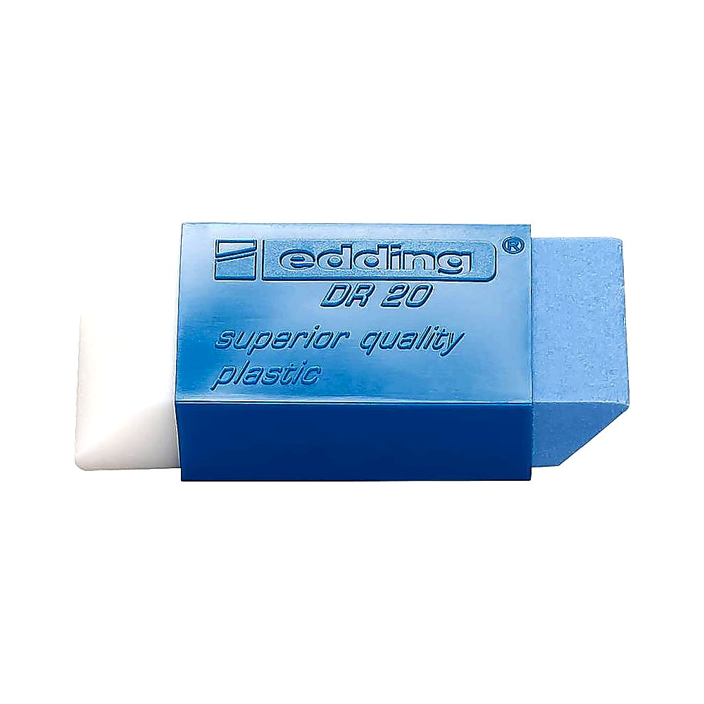Edding DR20 Radierer Kombiradierer, weiß/blau, für Bleistift und Tinte