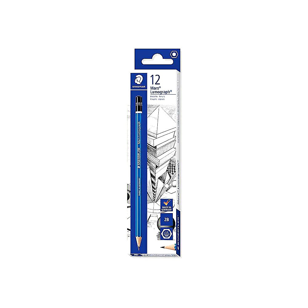 Staedtler Mars Lumograph Zeichenbleistift 2B 12er Faltschachtel Skizzenzeichnen
