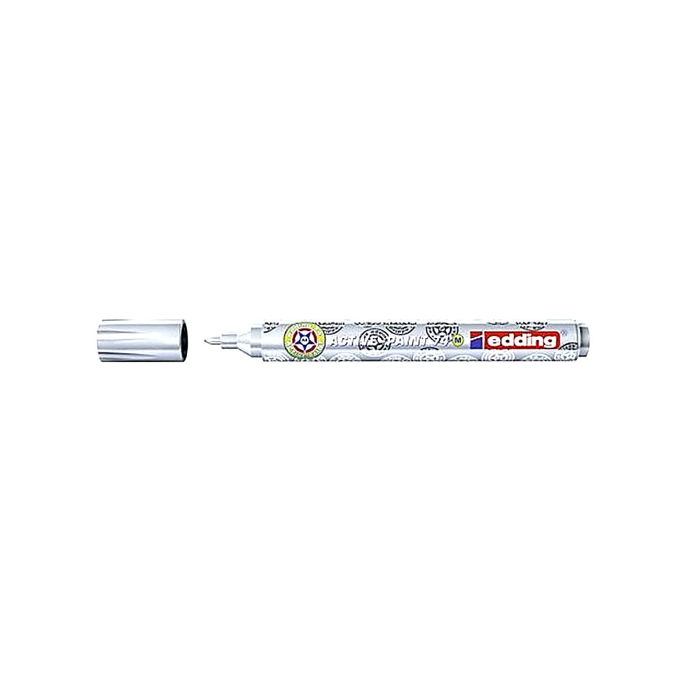 Edding 74M Lackmarker Active Paint, Spitze 1–2 mm Silber, deckend