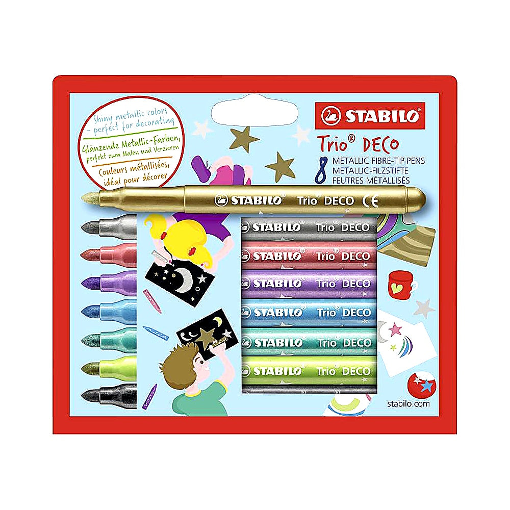 STABILO Filzstift Trio DECO 8er Set verschiedene Farben
