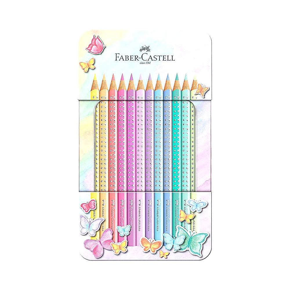 Faber Castell Sparkle Pastell Buntstifte 12er Etui, Farbstifte
