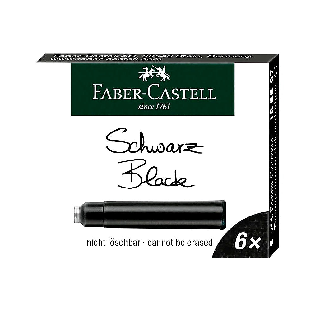 Faber Castell Tintenpatronen Standard schwarz 6er Pack