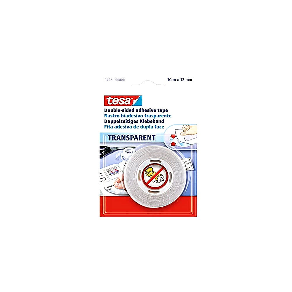 Tesa Doppelseitiges Klebeband 10m x 12mm handlich universell für Bastelarbeiten