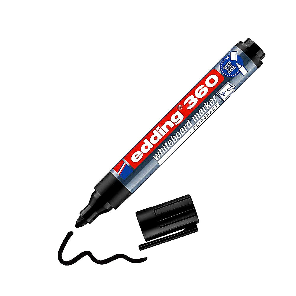 Edding 360 Whiteboardmarker, Rundspitze 1,5–3mm, abwischbar, nachfüllbar