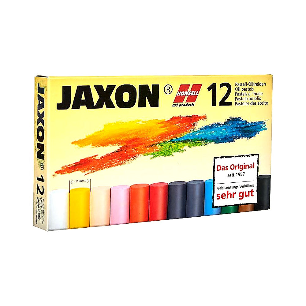 Honsell 47412 Jaxon Ölpastellkreide 12er Set brillante lichtechte Farben