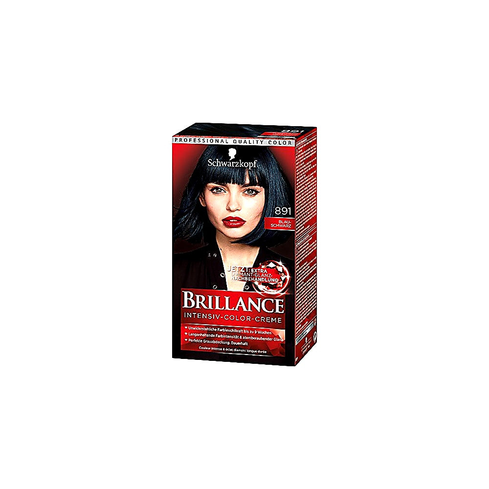 Schwarzkopf Brillance Intensiv Color Creme 891 Blau Schwarz Diamantglanz 3x143ml