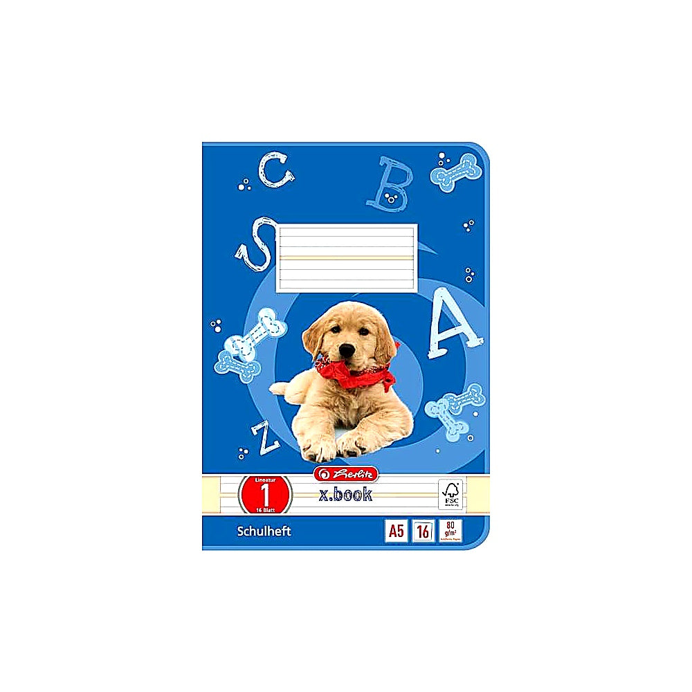 Herlitz Schulheft DIN A5 Lineatur 7 kariert 16 Blatt