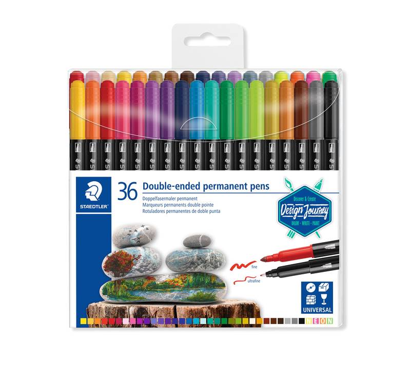 Staedtler Doppelfasermaler permanent Klarfaltetui doppelseitig Permanentmarker