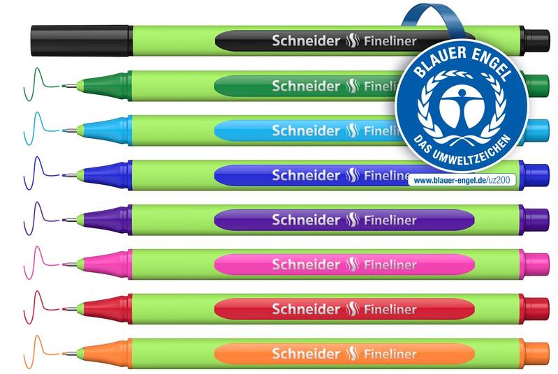 Schneider Fineliner Line-Up 0.4mm 8 Stück bunte Auswahl präzise Linien