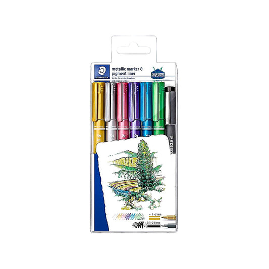 Staedtler Metallic Marker Set 6 plus 1 Marker Metallic Farben