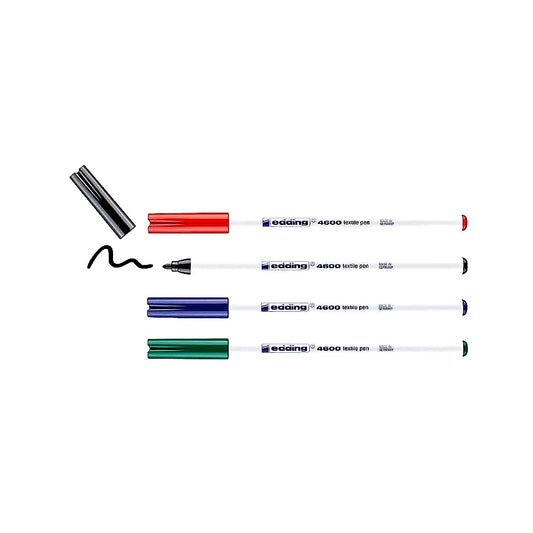 Edding Set 4600 Textilstift, 4er Blister, Textilmarker für Stoff