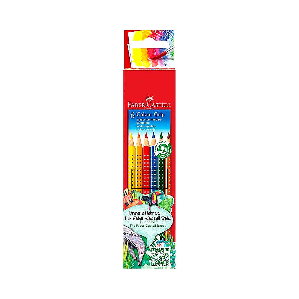 Faber Castell Colour Grip Buntstifte Set 6er, Malstifte Schule