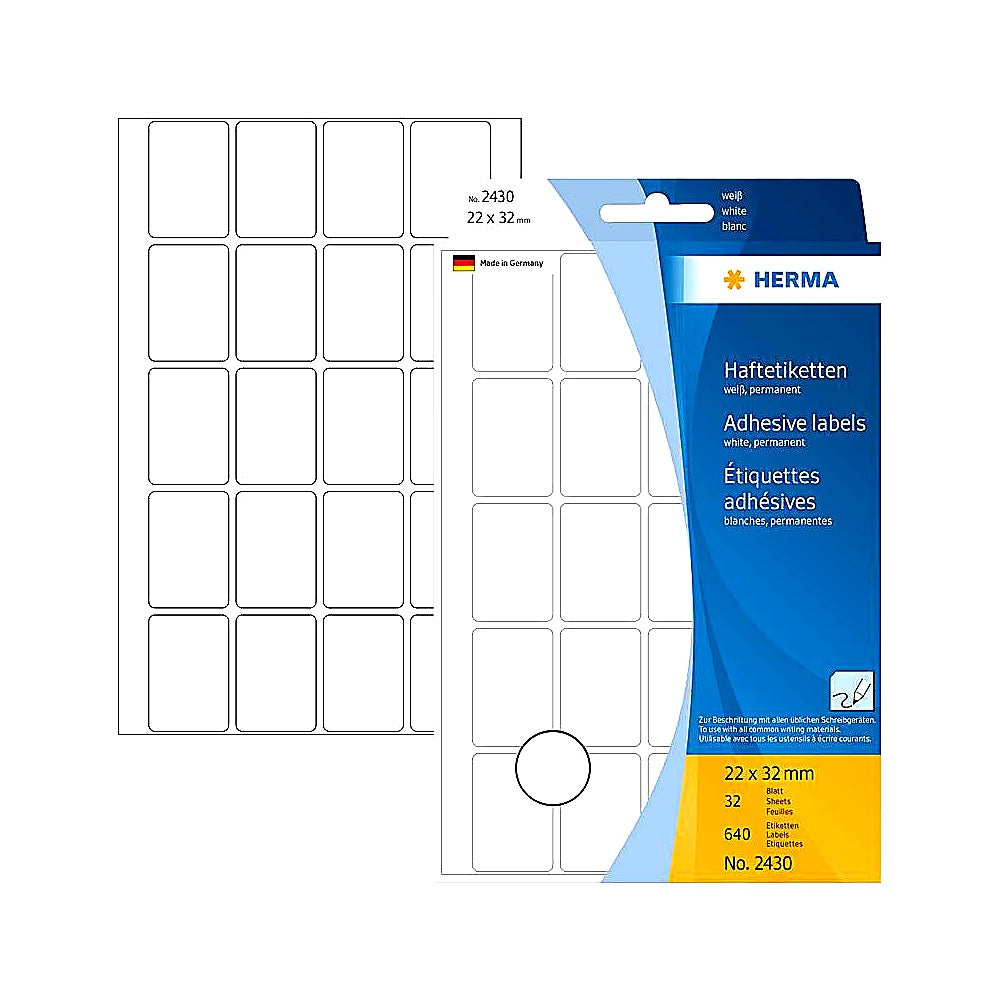 HERMA Vielzweck-Etiketten weiß universell beschriftbar 100 Stück