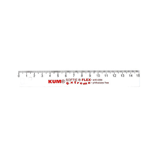 KUM Lineal Kunststoff Softie Flex 15cm flexibel transparent für Schule Büro