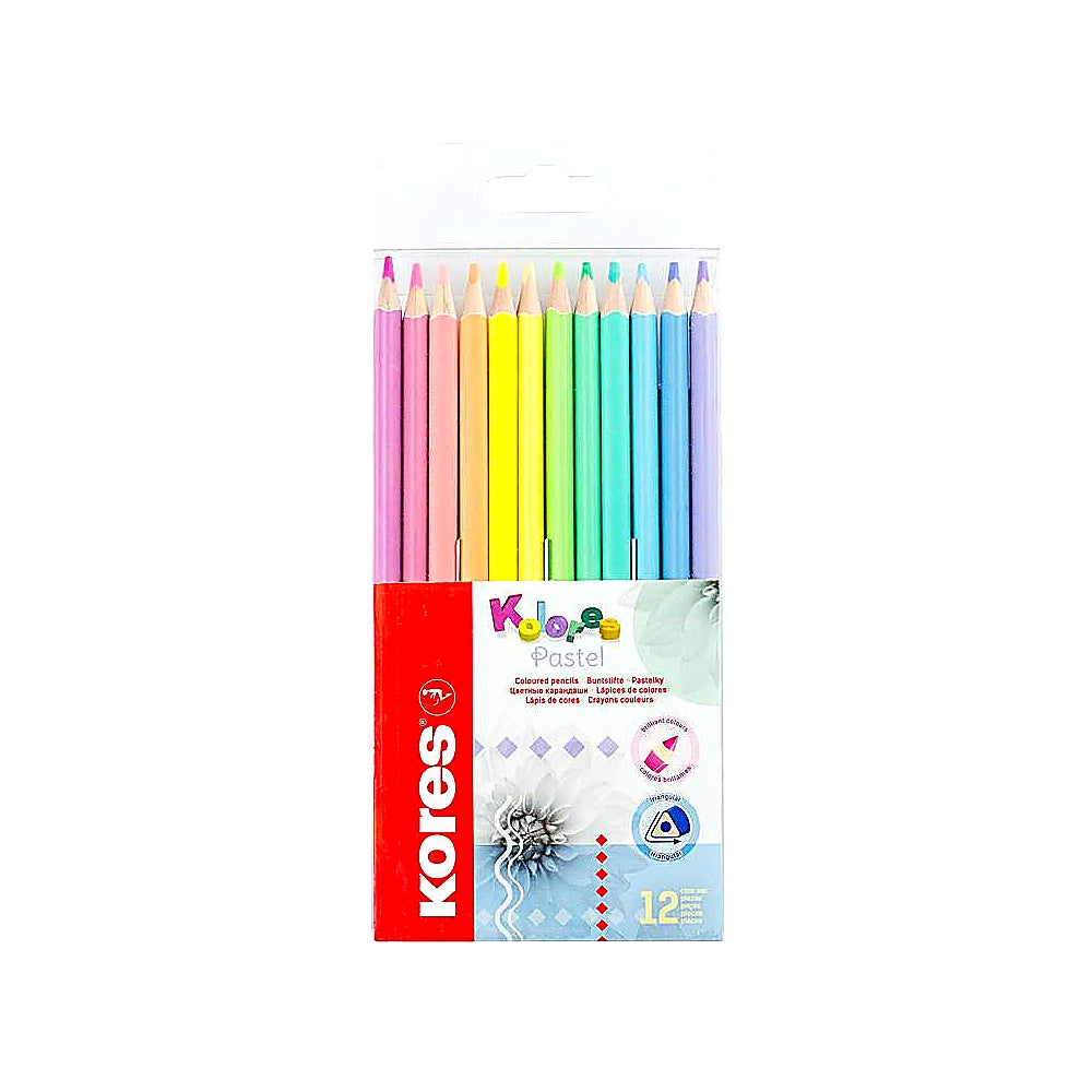 Kores Pastel Buntstifte 12 Pastellfarben leuchtende Farben Erwachsene Kinder