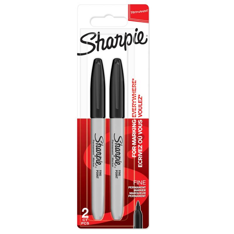 Sharpie Permanent Marker feine Spitze schwarze Tinte 2 Stück