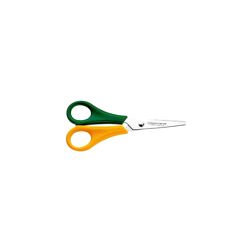 Westcott Bastelschere 13cm spitz grün gelb Linkshänder Schule Basteln