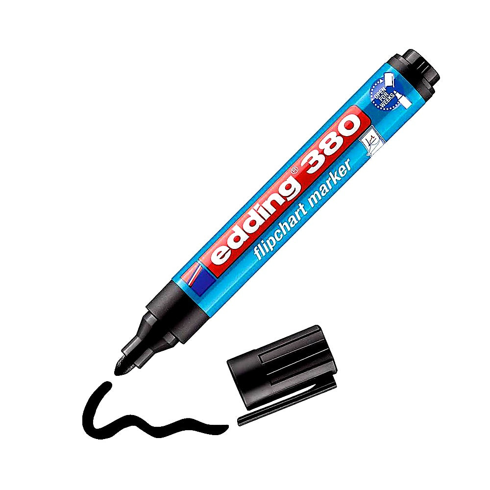 Edding 380 Flipchart-Marker, Rundspitze 1,5–3mm, farbintensiv, trocknet nicht aus