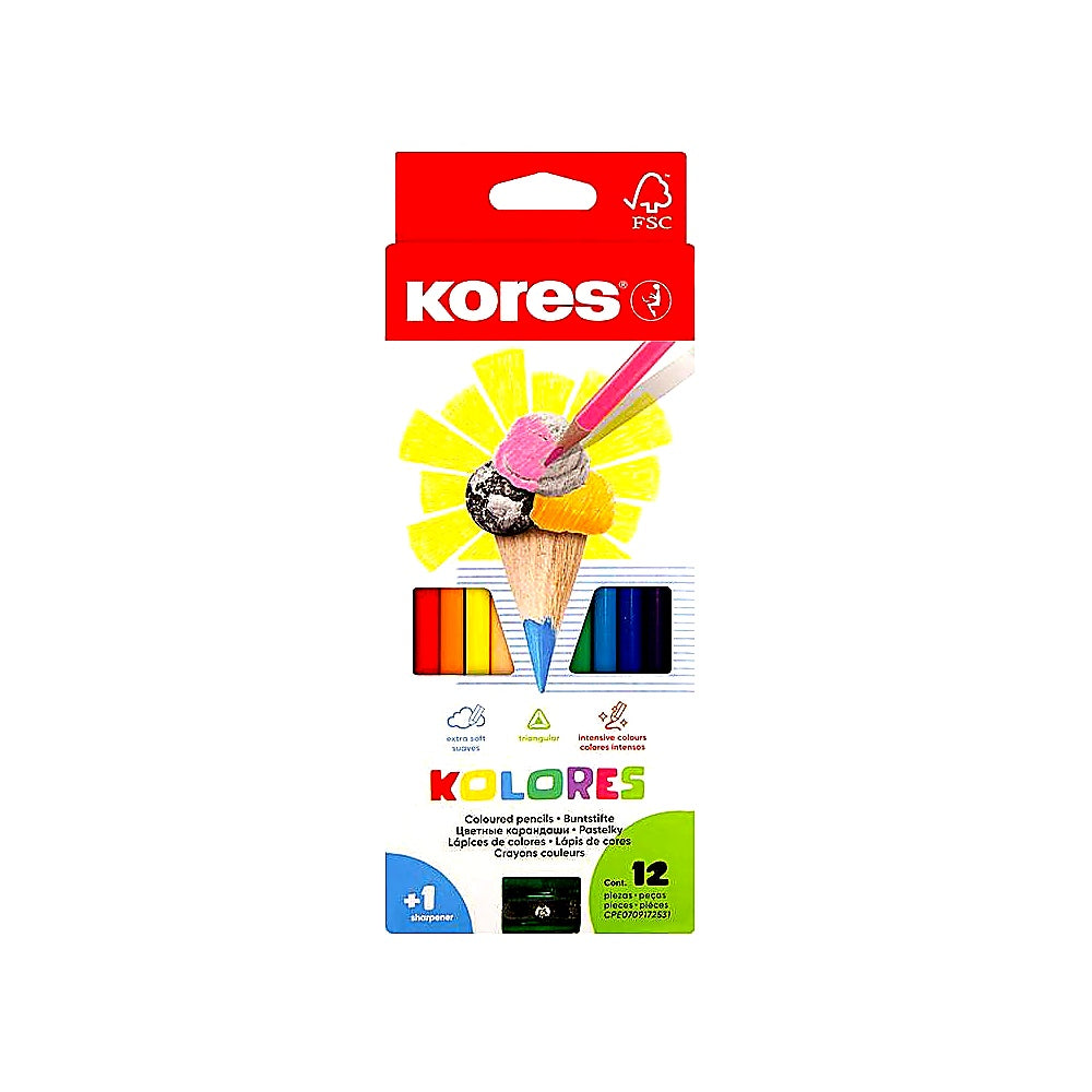 Kores Kolores Buntstifte mit Spitzer leuchtende Farben Kinder Set