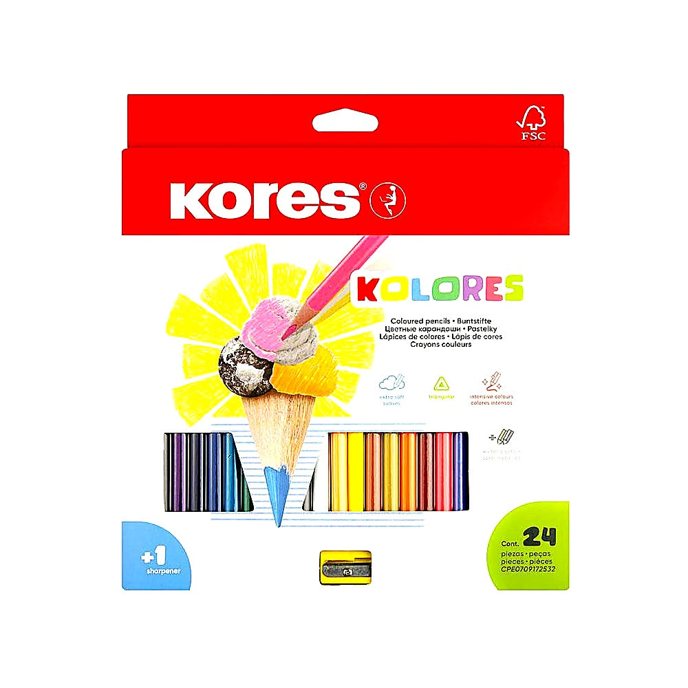 Kores Kolores Buntstifte mit Spitzer leuchtende Farben Kinder Set
