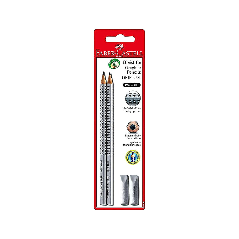 Faber Castell Grip 2001 Bleistift HB 2er, Doppelpack