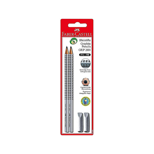 Faber Castell Grip 2001 Bleistift HB 2er, Doppelpack