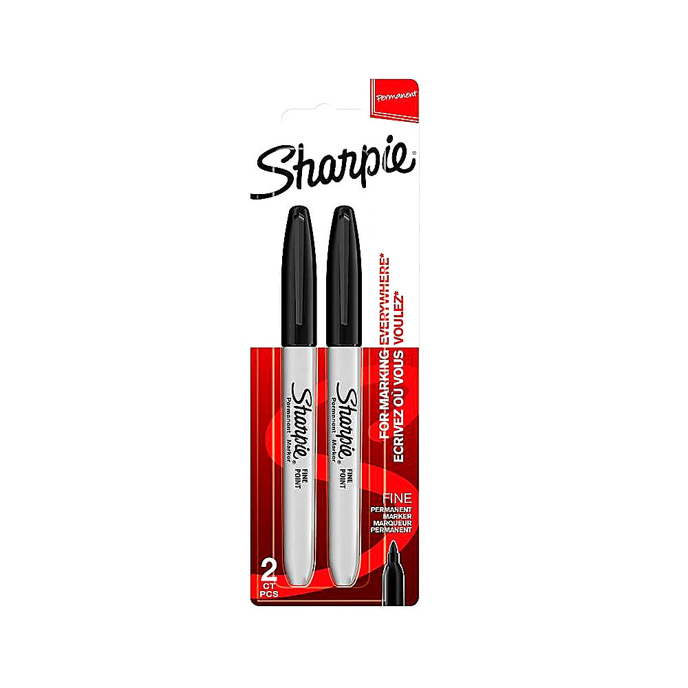 Sharpie Permanent Marker feine Spitze schwarze Tinte 2 Stück