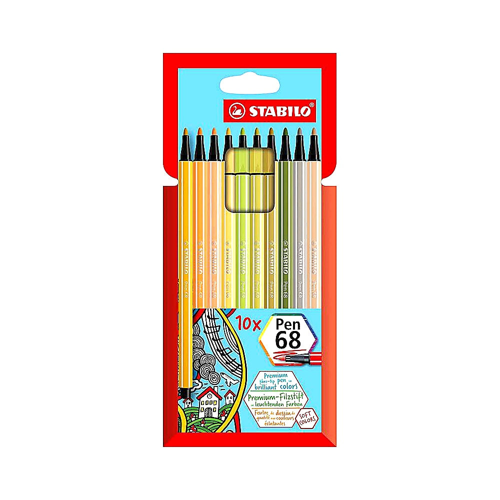 STABILO Filzstift Pen 68 10er Set verschiedene Farben