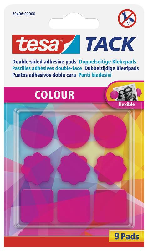 Tesa Tack Klebepunkte 9 Stück wieder ablösbare Klebepads vielseitig