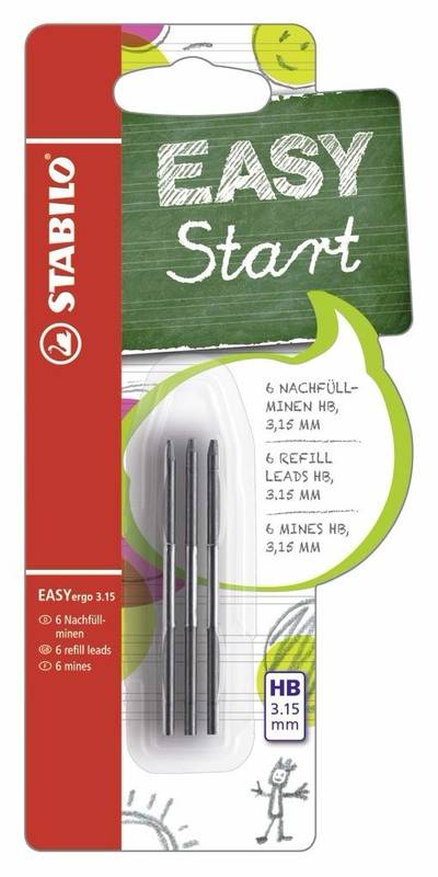 STABILO EASYergo 3.15 HB Minen 6er Pack Nachfüllminen Bleistift