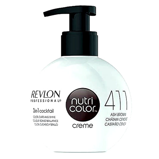 Revlon Nutri Color Creme 411 Ash Brown 270ml Tönungscreme Farbauffrischung