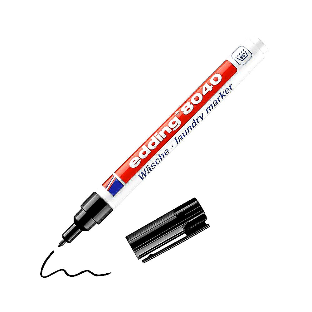 Edding 8040 Wäschemarker Schwarz, Rundspitze 1mm, Textilien, waschmaschinenfest